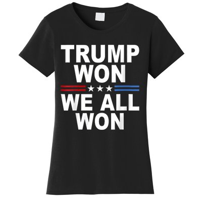 Trump Won We All Won 2024 Usa Flag Trump Won Women's T-Shirt