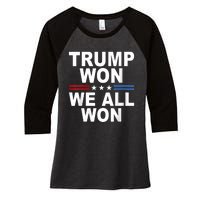 Trump Won We All Won 2024 Usa Flag Trump Won Women's Tri-Blend 3/4-Sleeve Raglan Shirt