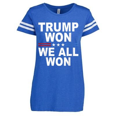 Trump Won We All Won 2024 Usa Flag Trump Won Enza Ladies Jersey Football T-Shirt