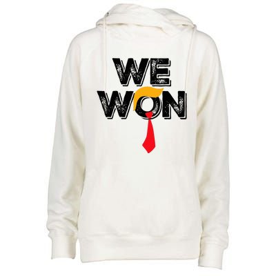 Trump We Won Wins Inauguration 47 Us President 2025 Election Womens Funnel Neck Pullover Hood