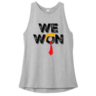 Trump We Won Wins Inauguration 47 Us President 2025 Election Ladies PosiCharge Tri-Blend Wicking Tank