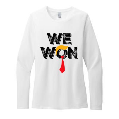 Trump We Won Wins Inauguration 47 Us President 2025 Election Womens CVC Long Sleeve Shirt