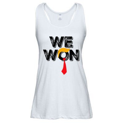 Trump We Won Wins Inauguration 47 Us President 2025 Election Ladies Essential Flowy Tank