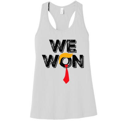 Trump We Won Wins Inauguration 47 Us President 2025 Election Women's Racerback Tank