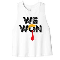 Trump We Won Wins Inauguration 47 Us President 2025 Election Women's Racerback Cropped Tank