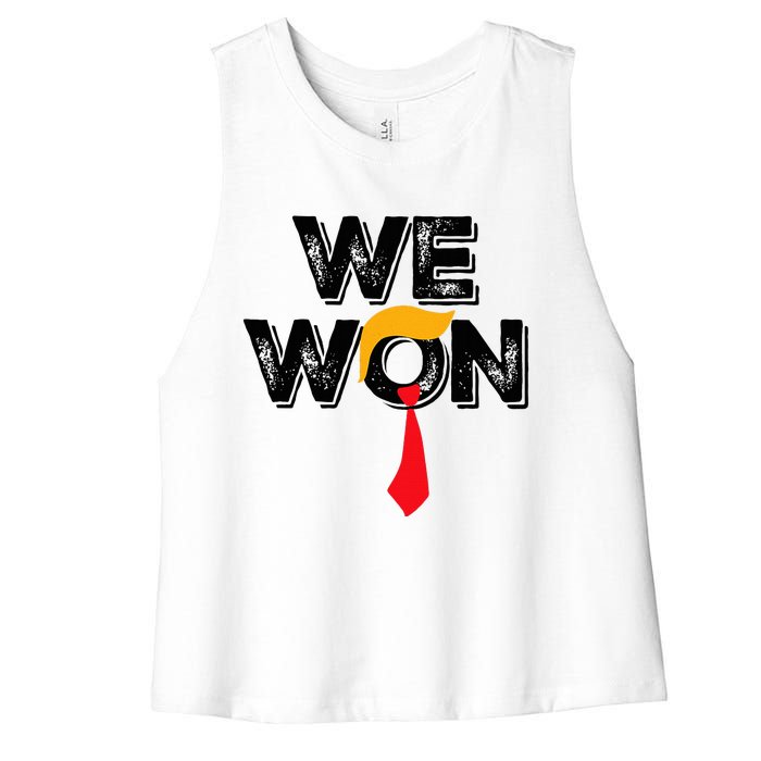 Trump We Won Wins Inauguration 47 Us President 2025 Election Women's Racerback Cropped Tank