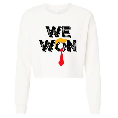 Trump We Won Wins Inauguration 47 Us President 2025 Election Cropped Pullover Crew