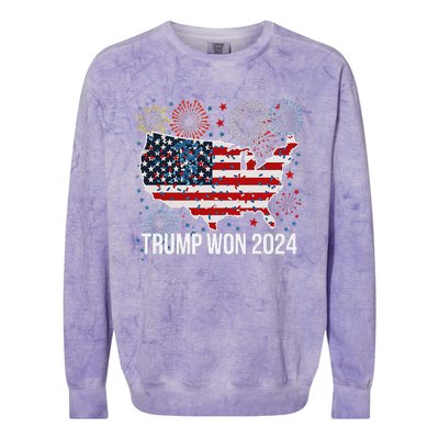 Trump We Won Wins Inauguration 47 Us President 2025 Election Colorblast Crewneck Sweatshirt