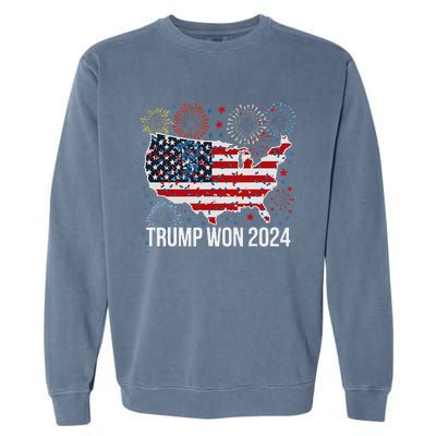 Trump We Won Wins Inauguration 47 Us President 2025 Election Garment-Dyed Sweatshirt