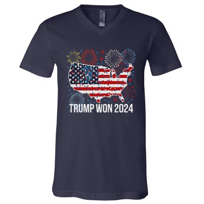 Trump We Won Wins Inauguration 47 Us President 2025 Election V-Neck T-Shirt