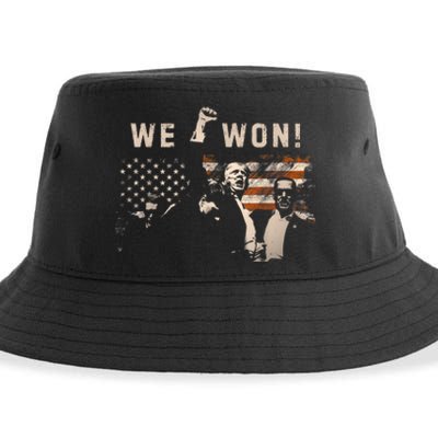 Trump We Won Wins Inauguration 47 Us President 2025 Election Sustainable Bucket Hat