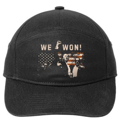 Trump We Won Wins Inauguration 47 Us President 2025 Election 7-Panel Snapback Hat