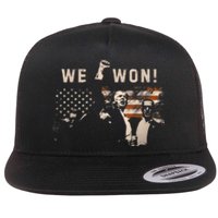 Trump We Won Wins Inauguration 47 Us President 2025 Election Flat Bill Trucker Hat