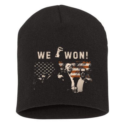 Trump We Won Wins Inauguration 47 Us President 2025 Election Short Acrylic Beanie