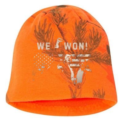 Trump We Won Wins Inauguration 47 Us President 2025 Election Kati - Camo Knit Beanie