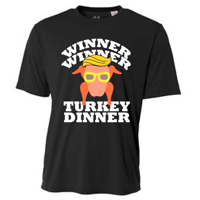 Trump Winner Winner Turkey Dinner Thanksgiving Funny Humor Cooling Performance Crew T-Shirt