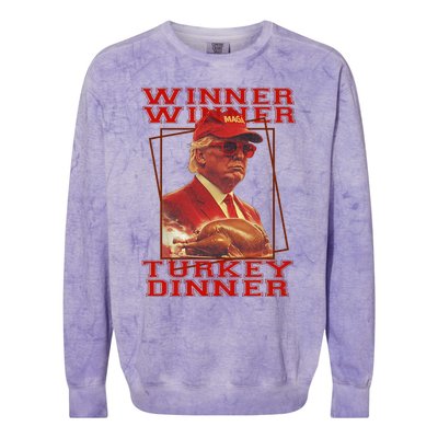 Trump Winner Winner Turkey Dinner Thanksgiving Colorblast Crewneck Sweatshirt