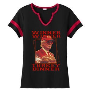 Trump Winner Winner Turkey Dinner Thanksgiving Ladies Halftime Notch Neck Tee