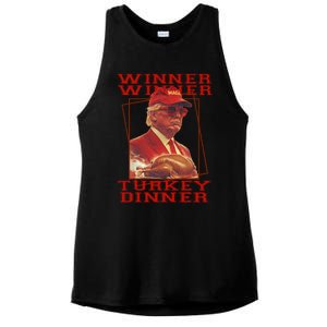 Trump Winner Winner Turkey Dinner Thanksgiving Ladies PosiCharge Tri-Blend Wicking Tank