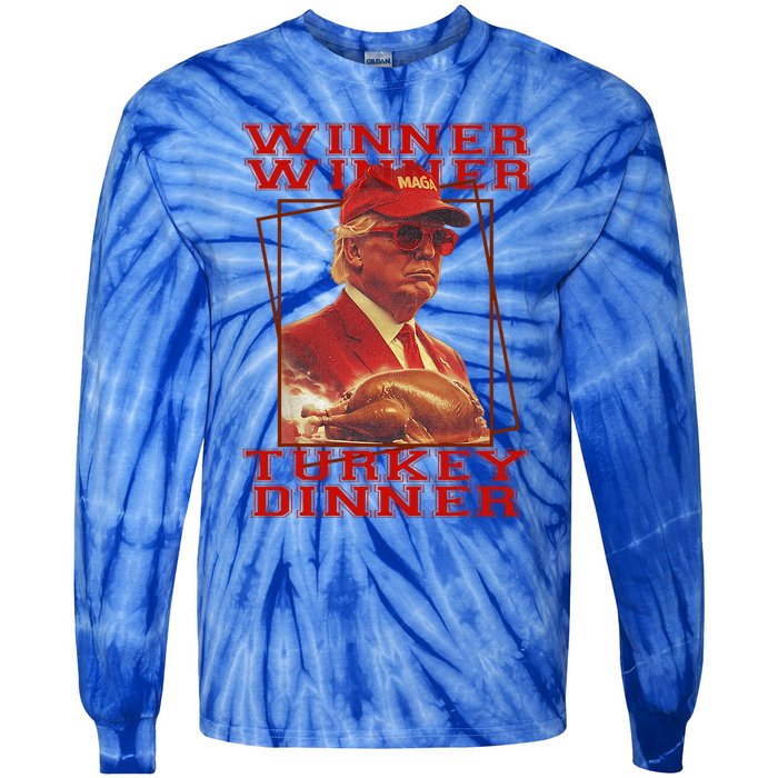 Trump Winner Winner Turkey Dinner Thanksgiving Tie-Dye Long Sleeve Shirt