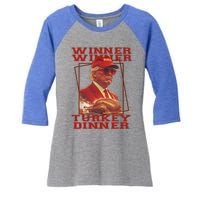 Trump Winner Winner Turkey Dinner Thanksgiving Women's Tri-Blend 3/4-Sleeve Raglan Shirt