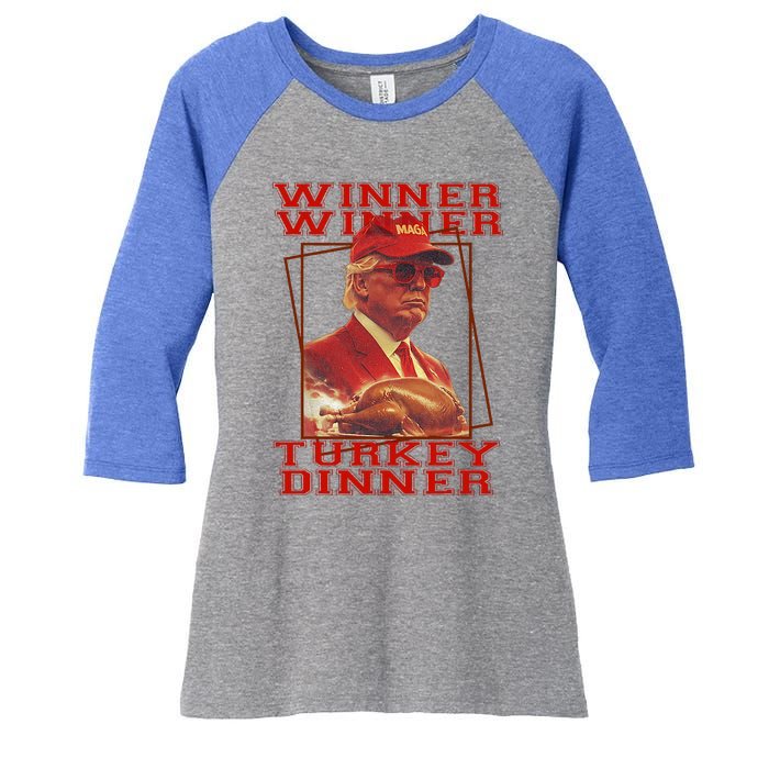 Trump Winner Winner Turkey Dinner Thanksgiving Women's Tri-Blend 3/4-Sleeve Raglan Shirt