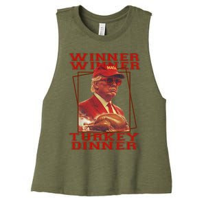 Trump Winner Winner Turkey Dinner Thanksgiving Women's Racerback Cropped Tank