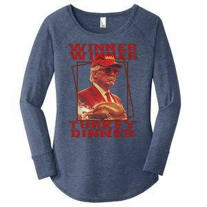 Trump Winner Winner Turkey Dinner Thanksgiving Women's Perfect Tri Tunic Long Sleeve Shirt