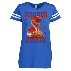 Trump Winner Winner Turkey Dinner Thanksgiving Enza Ladies Jersey Football T-Shirt