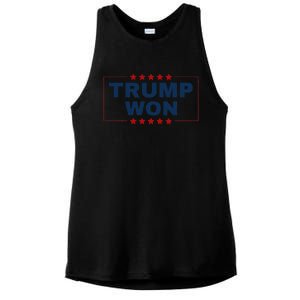 Trump Won We All Won 2024 Usa Flag 47th President Ladies PosiCharge Tri-Blend Wicking Tank