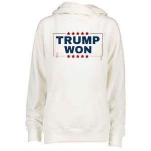 Trump Won We All Won 2024 Usa Flag 47th President Womens Funnel Neck Pullover Hood