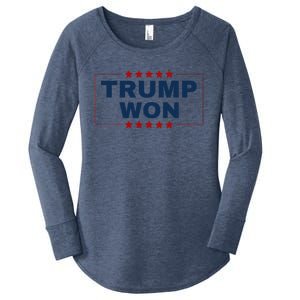 Trump Won We All Won 2024 Usa Flag 47th President Women's Perfect Tri Tunic Long Sleeve Shirt