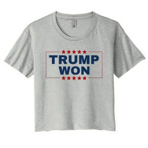 Trump Won We All Won 2024 Usa Flag 47th President Women's Crop Top Tee