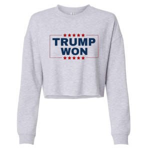 Trump Won We All Won 2024 Usa Flag 47th President Cropped Pullover Crew