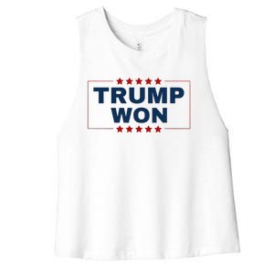 Trump Won We All Won 2024 Usa Flag 47th President Women's Racerback Cropped Tank