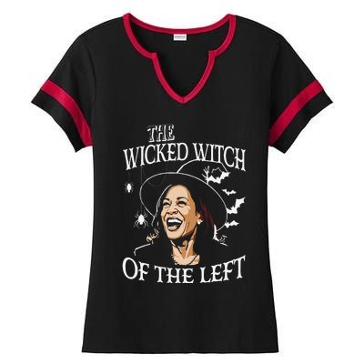 The Wicked Witch On The Left Funny Halloween Anti Harris Ladies Halftime Notch Neck Tee