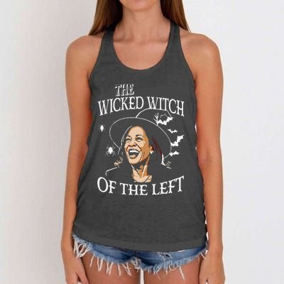 The Wicked Witch On The Left Funny Halloween Anti Harris Women's Knotted Racerback Tank