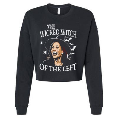 The Wicked Witch On The Left Funny Halloween Anti Harris Cropped Pullover Crew