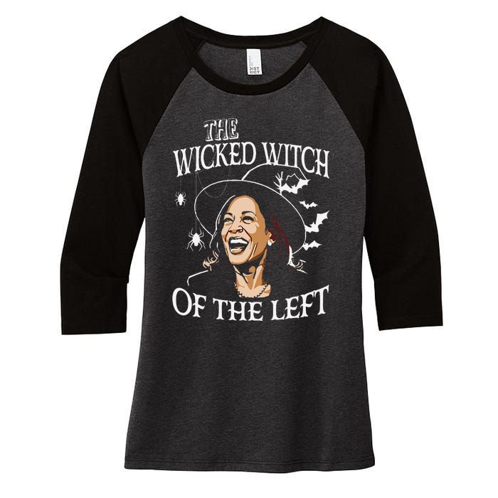 The Wicked Witch On The Left Funny Halloween Anti Harris Women's Tri-Blend 3/4-Sleeve Raglan Shirt