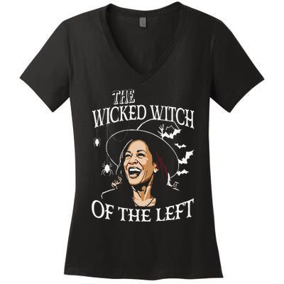 The Wicked Witch On The Left Funny Halloween Anti Harris Women's V-Neck T-Shirt