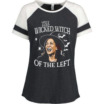 The Wicked Witch On The Left Funny Halloween Anti Harris Enza Ladies Jersey Colorblock Tee