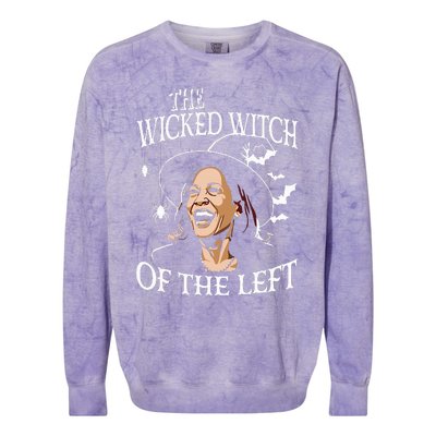 The Wicked Witch Of The Left Kamala Harris Halloween Witch Colorblast Crewneck Sweatshirt