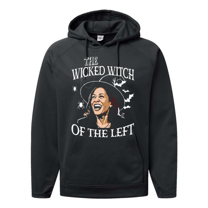 The Wicked Witch Of The Left Kamala Harris Halloween Witch Performance Fleece Hoodie