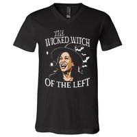 The Wicked Witch Of The Left Kamala Harris Halloween Witch V-Neck T-Shirt