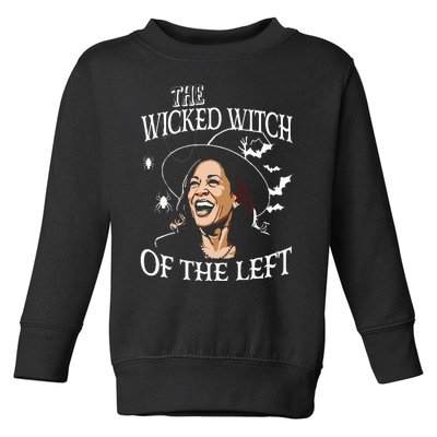 The Wicked Witch Of The Left Kamala Harris Halloween Witch Toddler Sweatshirt