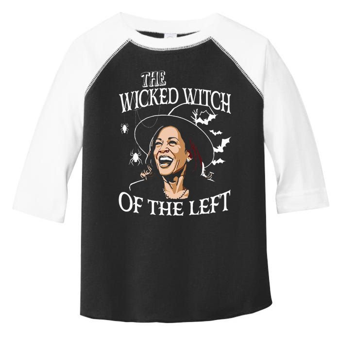 The Wicked Witch Of The Left Kamala Harris Halloween Witch Toddler Fine Jersey T-Shirt