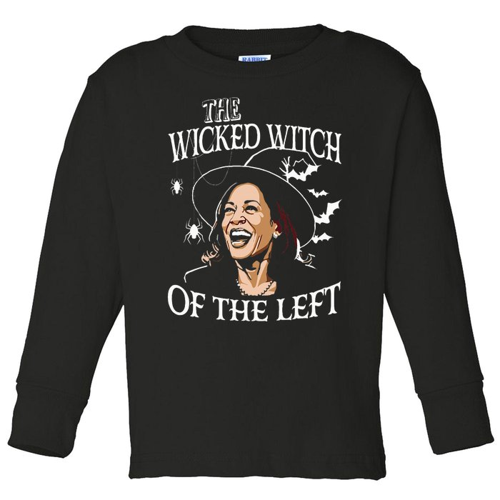 The Wicked Witch Of The Left Kamala Harris Halloween Witch Toddler Long Sleeve Shirt