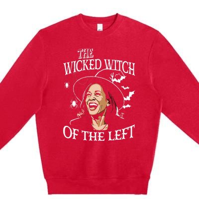 The Wicked Witch Of The Left Kamala Harris Halloween Witch Premium Crewneck Sweatshirt