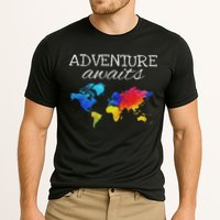 Travel Wanderlust World Map Adventure Traveler Gift Cooling Performance Crew T-Shirt