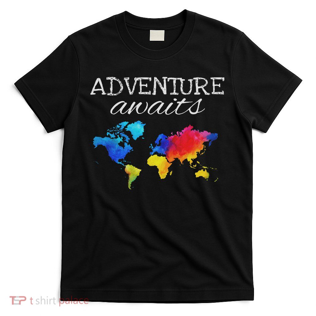 Travel Wanderlust World Map Adventure Traveler Gift T-Shirt